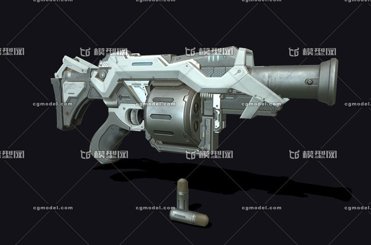 pbr 高质量科幻榴弹发射器 发射器 榴弹 未来风格 带子弹