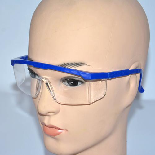 高清晰劳保眼镜护目镜防风眼镜 防尘防冲击蓝白伸缩腿安全镜
