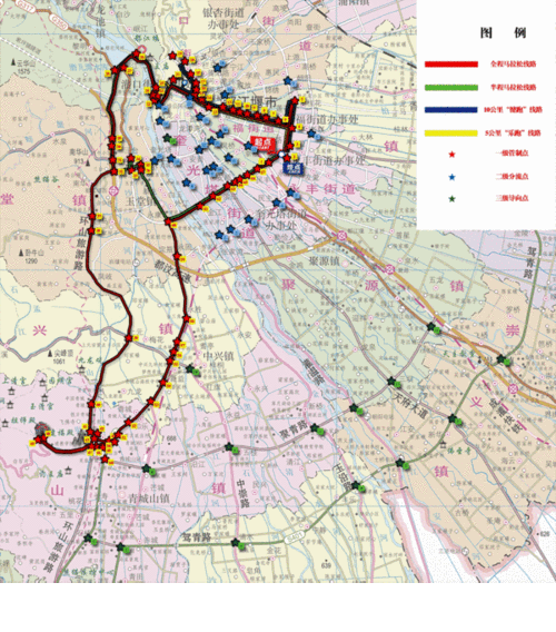 凤凰体育场1号门(起点)→彩虹大道南段→都江堰大道→宣化门→幸福路