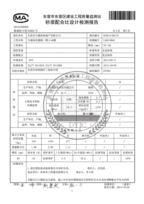 砂浆配合比设计检测报告.pdf 1页