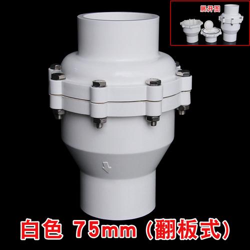 pvc止回阀给水管止逆阀塑料单向阀防回水倒流阀门2025327511020mm白色