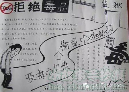 关于禁毒的黑白手抄报 关于禁毒的手抄报