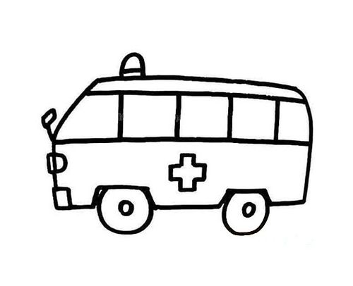 救护车简笔画:简单易学的儿童简笔画救护车的图文教程