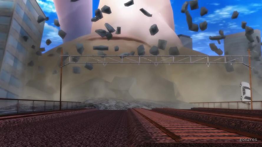 [mmd giantess 巨大娘]巨大娘の初めの一步(皐月ver)giantess crush