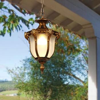 美式吊灯户外防水防锈阳台灯欧式庭院走廊过道灯室外别墅景观灯具t