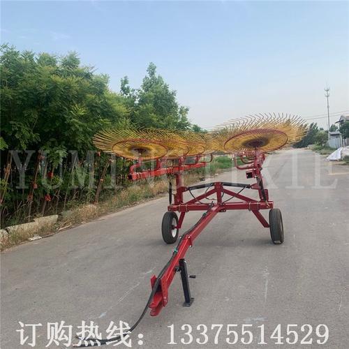 四轮拉机牵引式指盘搂草机玉米秸秆指盘式搂草机圆盘搂牧草机器