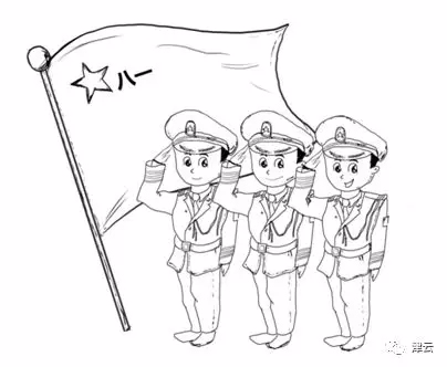 宪法军人简笔画