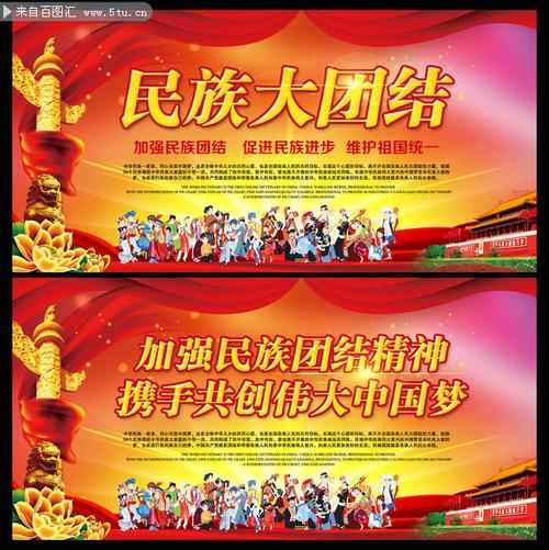 民族大团结文艺汇演背景,主题为民族团结,可用作56个民族团结展板