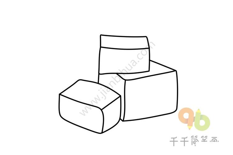 豆腐块简笔画步骤图