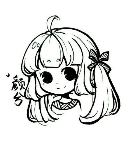 简笔画q版人物头像动漫简笔画人物少女q版可爱抖音