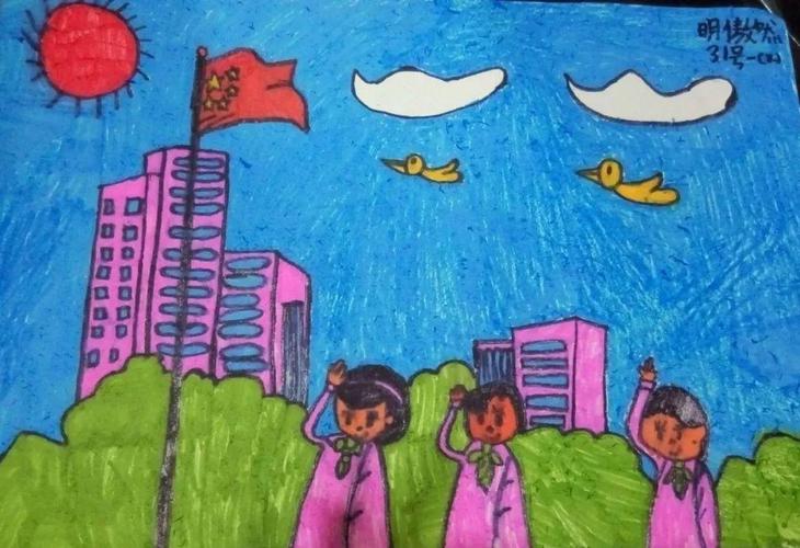 画画记忆中的校园一年级学生部分作品欣赏