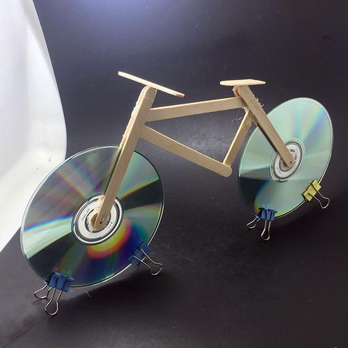 科技小发明光盘自行车中小学生手工制作动手