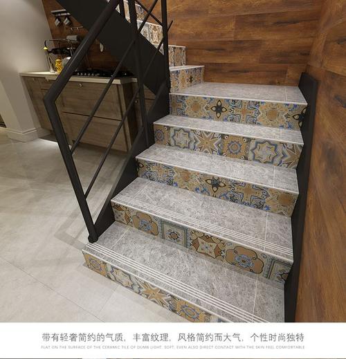 楼梯踏步砖北欧楼梯砖水泥灰楼梯瓷砖踏步砖台阶楼梯踏步瓷砖定制