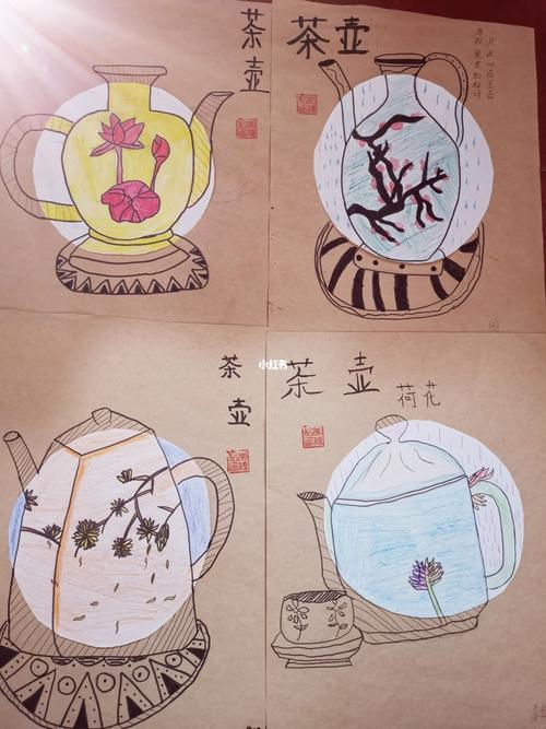 六年级湘教版美术《壶趣》作品_美术_创意美术_少儿创意美术_文化