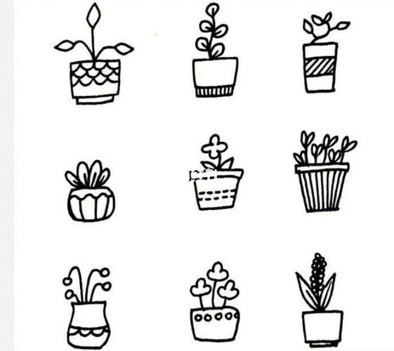 81款绿植花盆简笔画画法_简笔画_绿植_花盆_儿童简笔画_人文_绘画