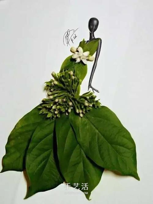 超多的儿童手工树叶贴画作品,动物,人物,花草,风景.