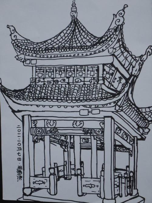 国庆节在岳簏山爱晚亭写生