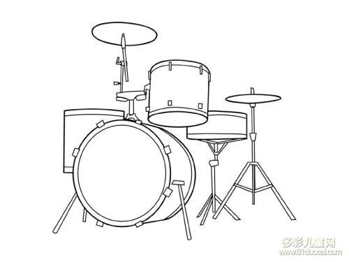 架子鼓简笔画带颜色的