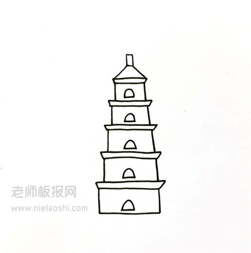 大雁塔简笔画图片 大雁塔怎么画的