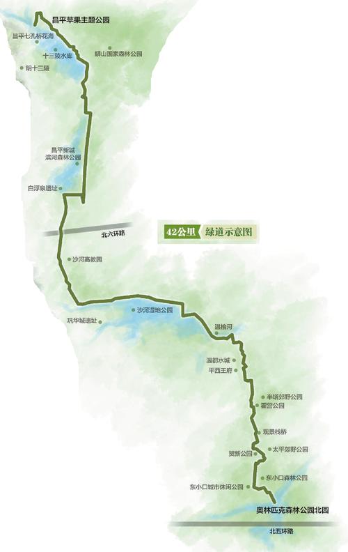 42公里绿道入口位于东小口森林公园,吸引了许多骑行爱好者前来.