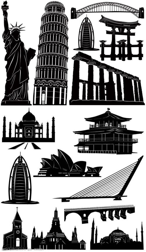 世界各地著名建筑矢量素材