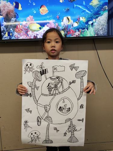 科幻画《潜水机器人》