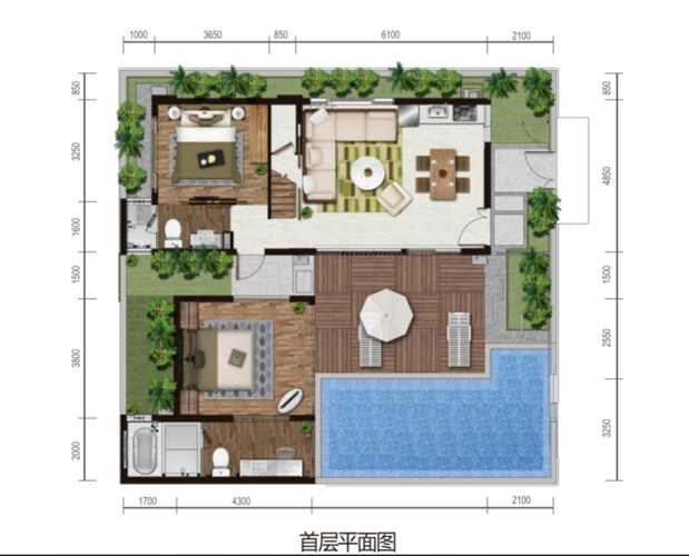 保利海棠湾项目二期克拉墅a户型首层