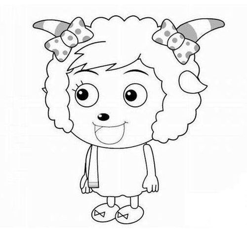 漂亮的美羊羊怎么画_漂亮的美羊羊的儿童画作品 喜羊羊与灰太狼简笔画
