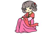 古代女子_简笔画图片大全