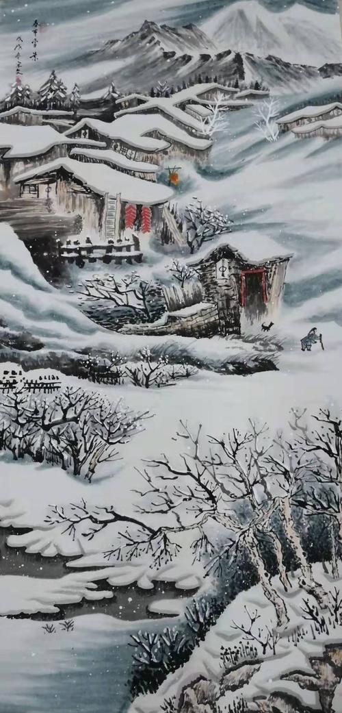 宋文春节雪景四尺竖