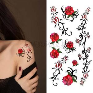 立体防水女款持久性感小图案遮疤贴玫瑰花刺青清新小资绝伦精品店9
