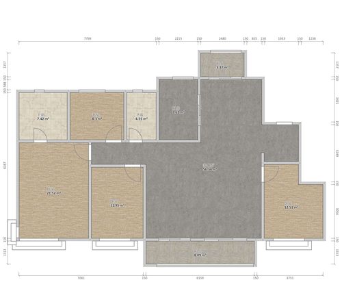 渭南富力城3室2厅1卫1厨户型图