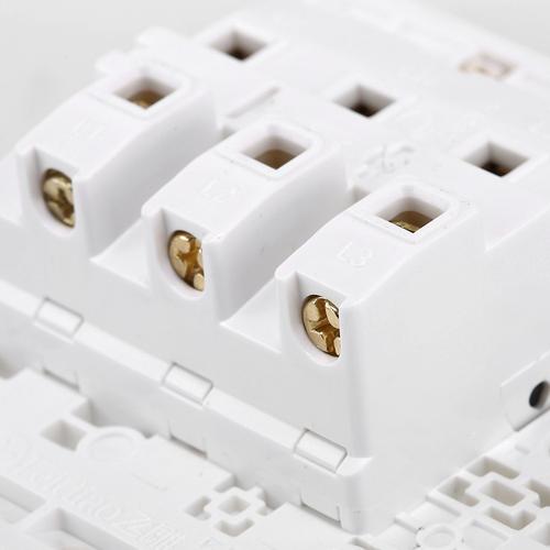 飞雕开关插座面板 三开单控开关 三位单控电源墙壁开关三开单联开关