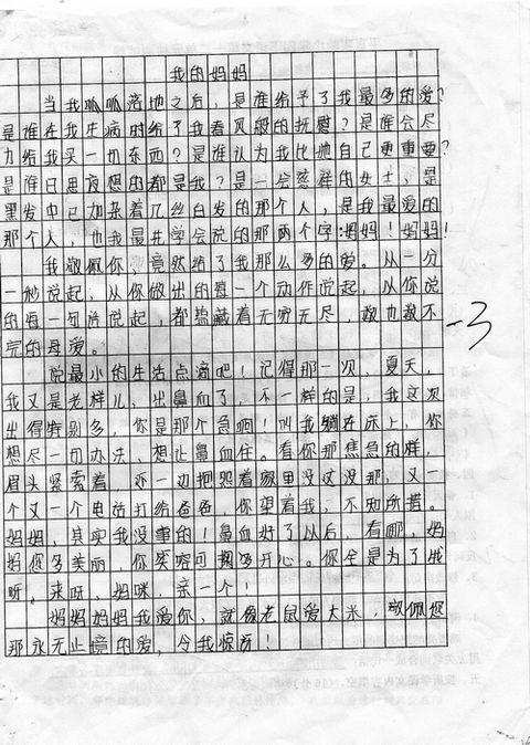 我的妈妈(考试作文)