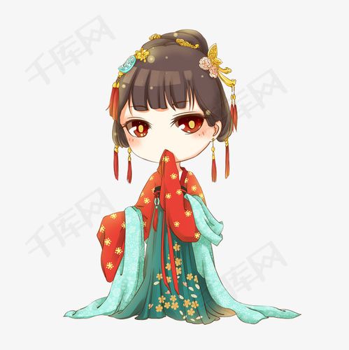 宫廷嫔妃人物插画