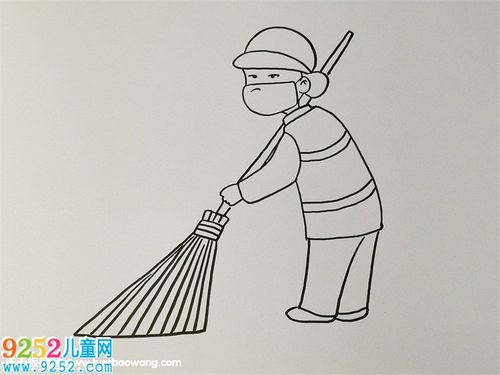 环卫工人简笔画有颜色 职业人物简笔画