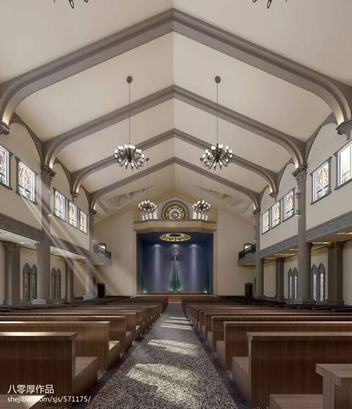 基督教堂吊顶装修效果图