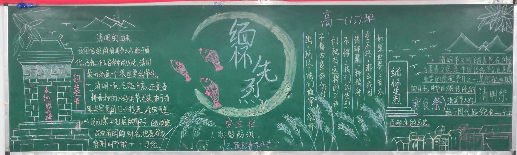 高一年级缅怀先烈主题板报