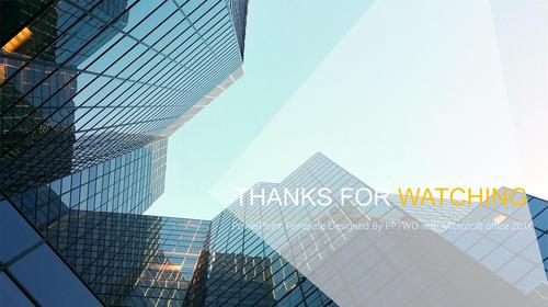 欧美商业建筑背景的商务ppt模板