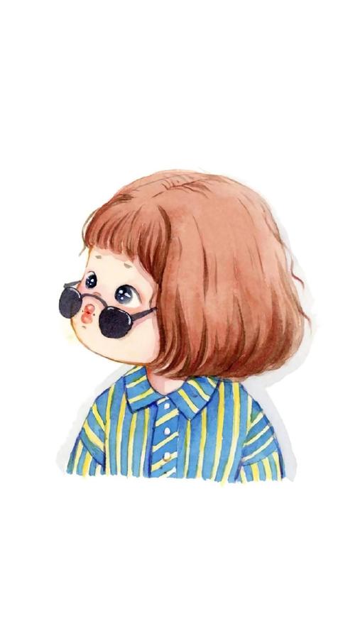 可爱卡通小女生手绘高清手机壁纸