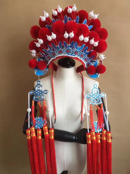 戏剧戏曲用品戏帽盔头凤冠霞帔新娘古装头饰七星凤冠凤头绒球凤冠