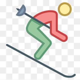 手绘滑雪橇简笔画png