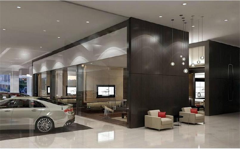 e042 【展厅】lincoln林肯汽车4s店丨效果图 cad施工图 木饰面相关