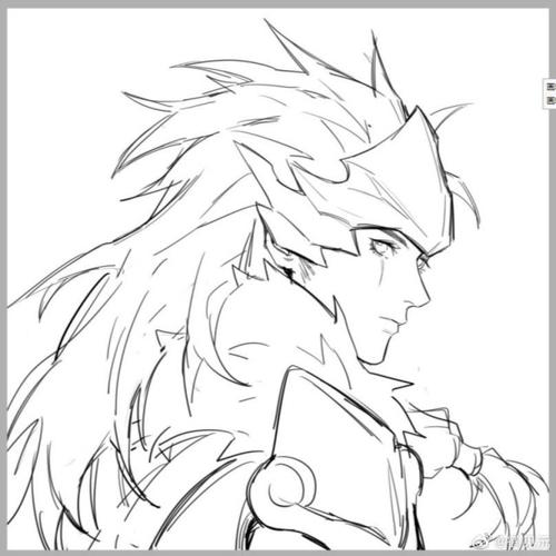 王者荣耀男英雄简笔画,信白好帅