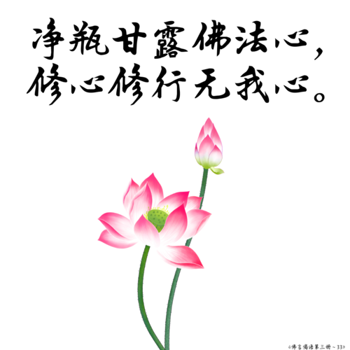 (33)净瓶甘露佛法心,修心修行无我心.