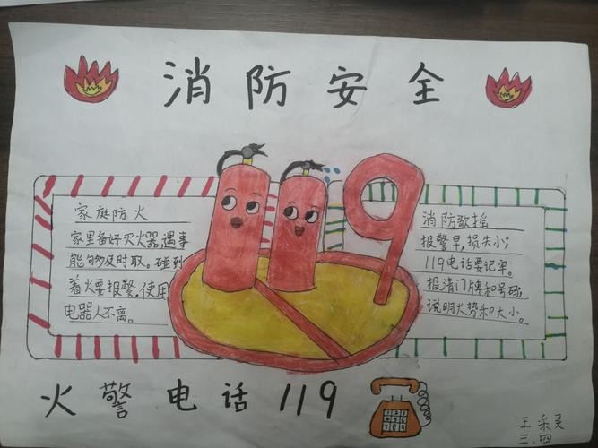 "消防安全要牢记!"——安阳市盘庚小学三四中队消防手抄报优秀作品选