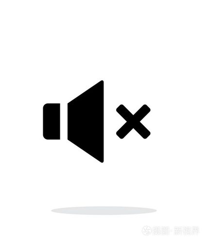 音量静音.白色背景上的扬声器图标