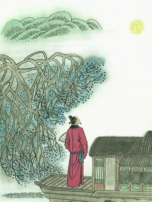 诗人游于洞庭湖畔,触景生情,写下了一首流传千古的怀古名诗