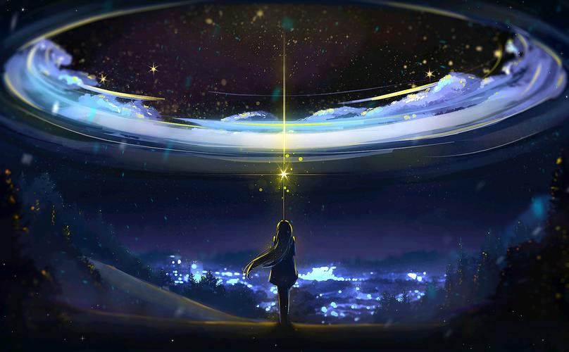 〔4k壁纸分享〕星空下的少女