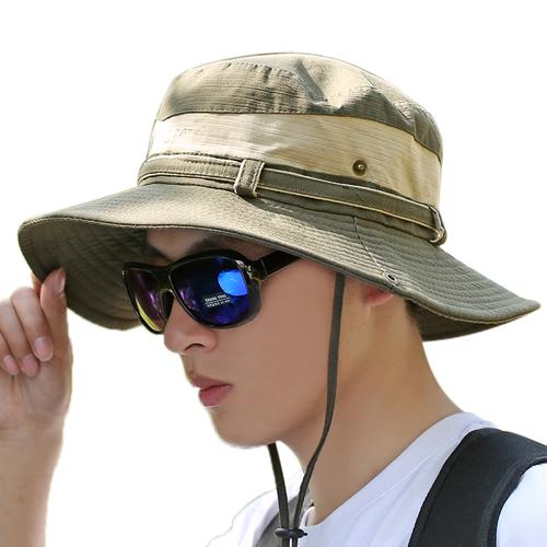 帽子男夏天户外渔夫帽韩国遮阳帽盆帽太阳帽大沿防晒钓鱼登山帽夏